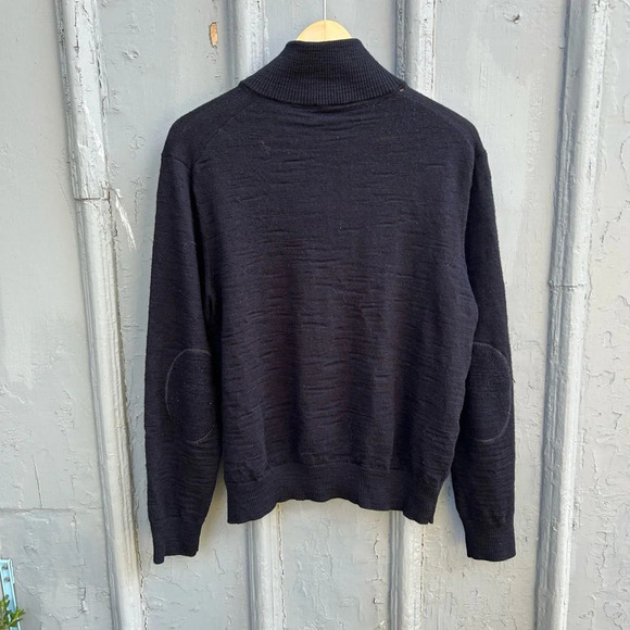 Gap Navy 1/4 zip Slub  Merino Sweater, size L - Picture 4 of 10